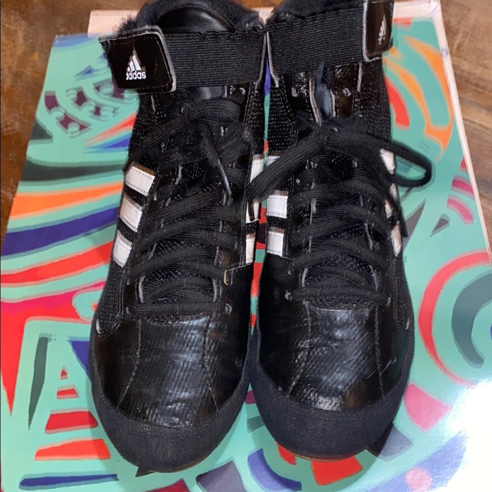Adidas Black and White High-Top Athletic Sneakers